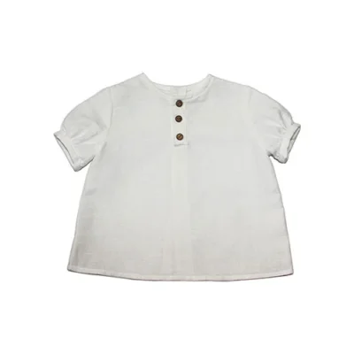 Blusa bebe manga corta lino