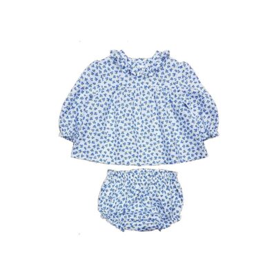 Blusa y braguita bebe flores
