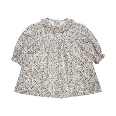vestido bebe flores marrones