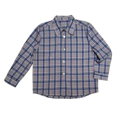 camisa niño cuadros azul