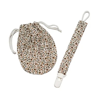 bolsa y sujeta chupete flores
