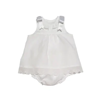 vestido lino bebe blanco