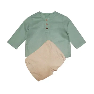 Conjunto lino bebe mint
