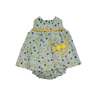 vestido bebe verde flores