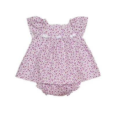 vestido bebe flores lila