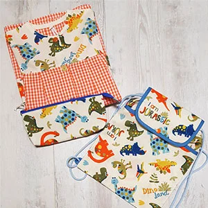 conjunto babi y mochila dinosaurios