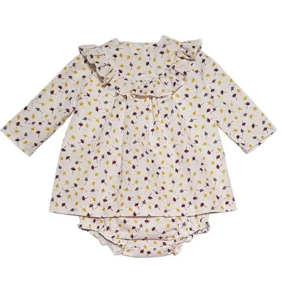 vestido bebe manga volante