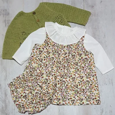 pichi blusa y chaqueta bebe flores