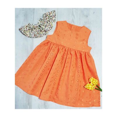 vestido cuello postizo naranja