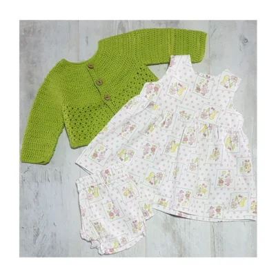 conjunto vestido bebe pollitos