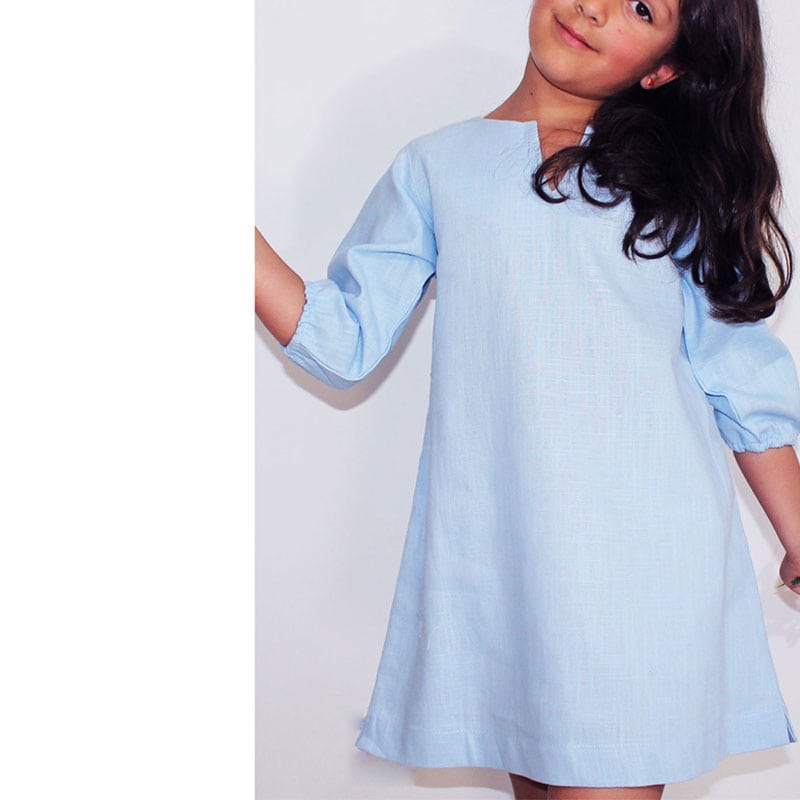 caftan niña lino