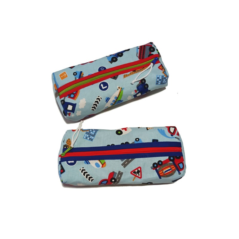estuche escolar tela coches