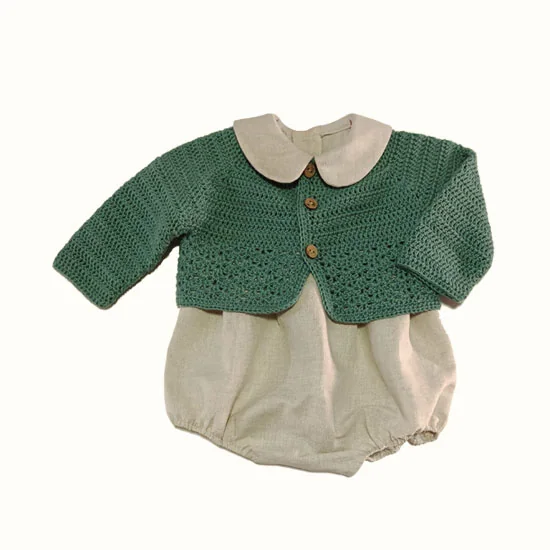 Conjunto bebe ranita lino y chaqueta