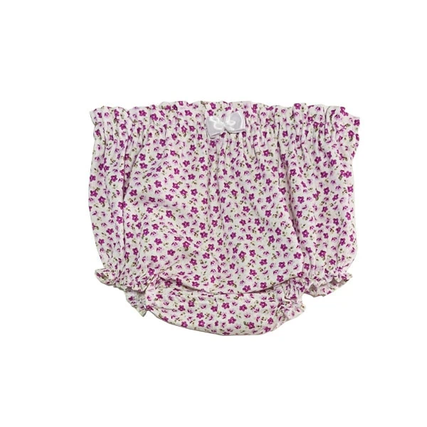 braga cubrepañal bebe flores lila