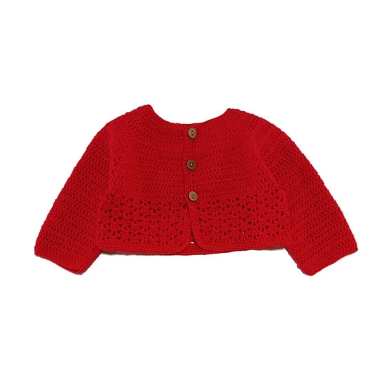 chaqueta punto bebe roja