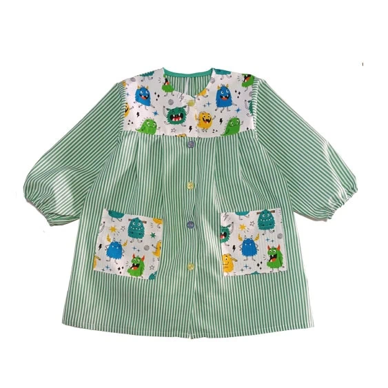 Bata escolar verde raya