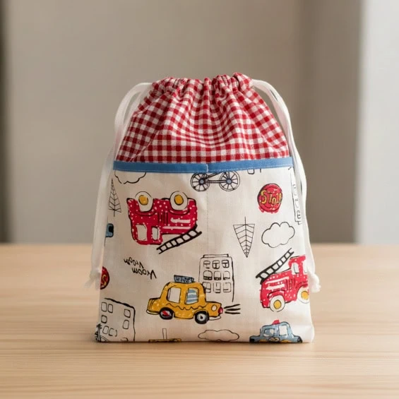 bolsa almuerzo colegio roja coches