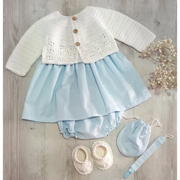 Conjunto vestido bebe y complementos