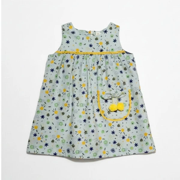 vestido verde flores