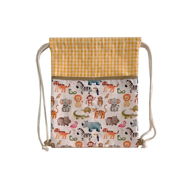 Bolsa merienda amarilla animales