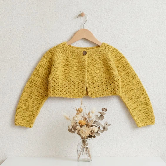 chaqueta punto niña hecha a mano