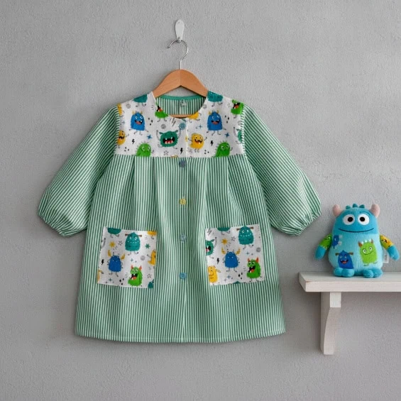bata escolar verde raya