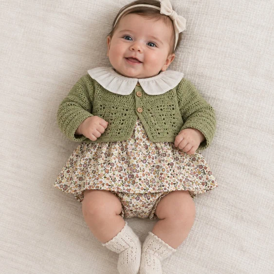 Chaqueta verde bebe - Imagen 3