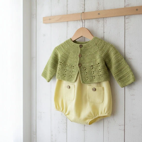 chaqueta verde bebe